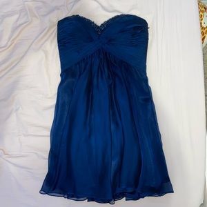 blue strapless dress